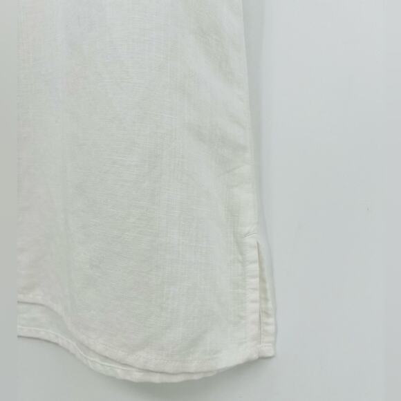 🆕 NWT Talbots Crochet Trim Linen Top Blouse Square Neck Bow Tie Sleeve Medium - Picture 16 of 16